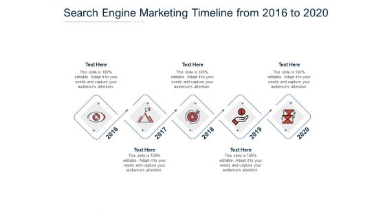 Search Engine Marketing Timeline From 2016 To 2020 Ppt PowerPoint Presentation File Model PDF