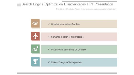 Search Engine Optimization Disadvantages Ppt Presentation