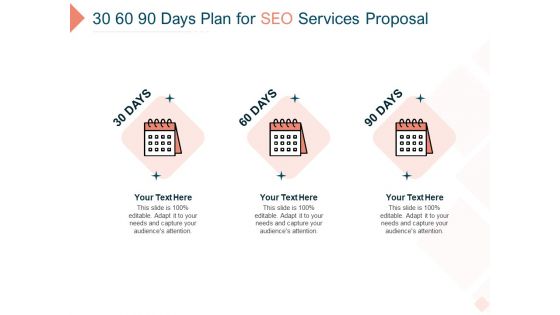 Search Engine Optimization Utilities 30 60 90 Days Plan For SEO Services Proposal Topics PDF