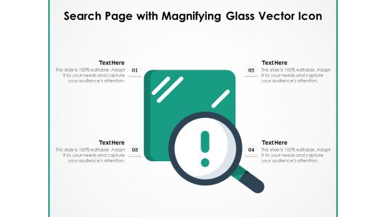 Search Page With Magnifying Glass Vector Icon Ppt PowerPoint Presentation Icon Infographics PDF
