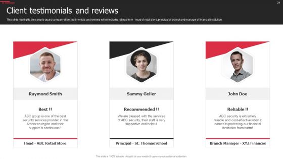 Security Agency Business Profile Ppt PowerPoint Presentation Complete With Slides