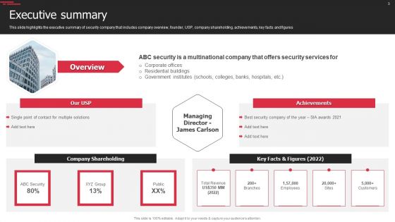 Security Agency Business Profile Ppt PowerPoint Presentation Complete With Slides