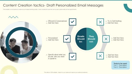 Security And Performance Digital Marketing Content Creation Tactics Draft Personalized Email Messages Pictures PDF
