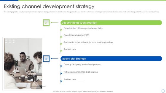 Security And Surveillance Company Profile Existing Channel Development Strategy Formats PDF