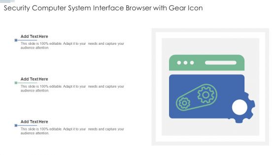 Security Computer System Interface Browser With Gear Icon Ppt Inspiration Objects PDF