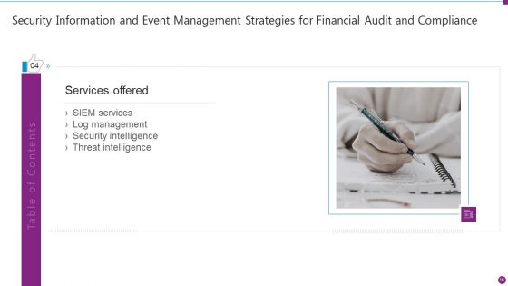 Security Information And Event Management Strategies For Financial Audit And Compliance Ppt PowerPoint Presentation Complete Deck With Slides