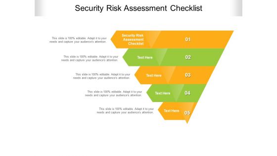 Security Risk Assessment Checklist Ppt PowerPoint Presentation Model Good Cpb Pdf