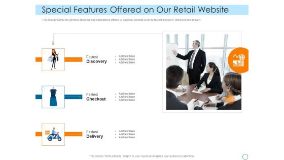 Seed Funding Pitch Deck Special Features Offered On Our Retail Website Inspiration PDF
