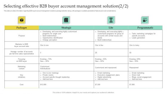 Selecting Effective B2B Buyer Account Management Solution Portrait PDF