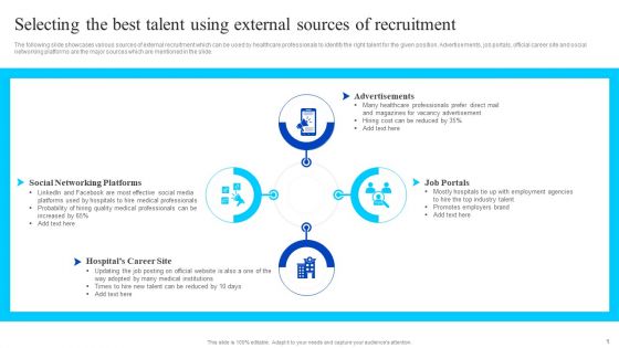 Selecting The Best Talent Using External Sources Of Recruitment Icons PDF