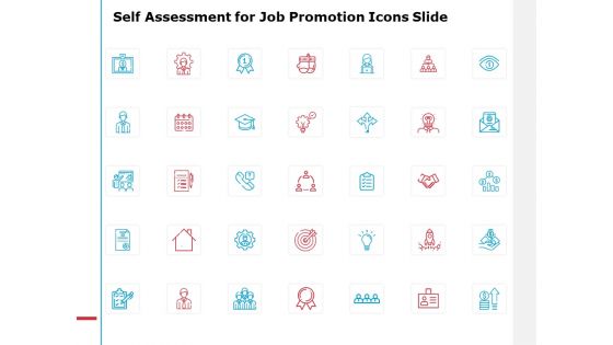 Self Assessment For Job Promotion Icons Slide Gears Ppt PowerPoint Presentation File Format Ideas