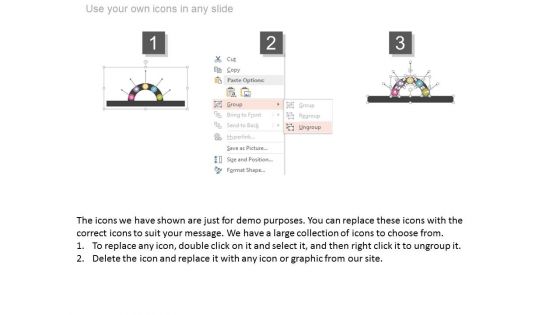 Semi Circle Of Five Business Icons Powerpoint Template