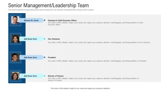 Senior Management Leadership Team Ppt Layouts Maker PDF