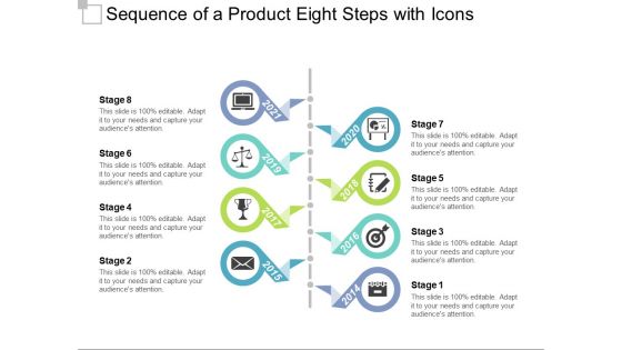 Sequence Of A Product Eight Steps With Icons Ppt PowerPoint Presentation File Inspiration PDF