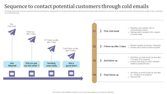 Sequence To Contact Potential Customers Through Cold Emails Guidelines PDF