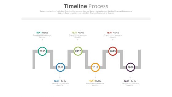 Sequential Timeline With Years For Target Management Powerpoint Slides