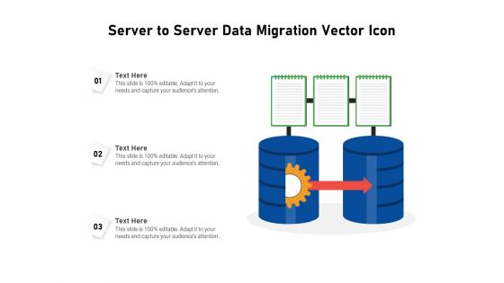 Server To Server Data Migration Vector Icon Ppt PowerPoint Presentation File Example Introduction PDF