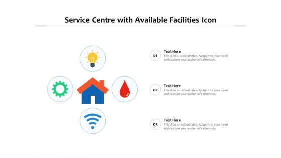 Service Centre With Available Facilities Icon Ppt PowerPoint Presentation Gallery Summary PDF
