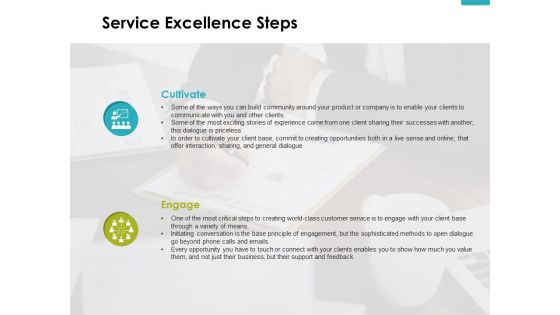 Service Excellence Steps Slide Cultivate Ppt PowerPoint Presentation Slides