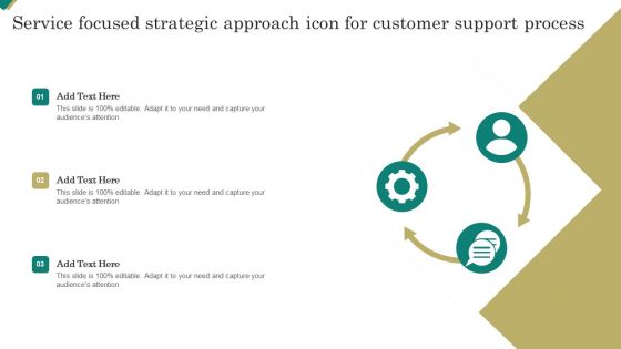 Service Focused Strategic Approach Icon For Customer Support Process Topics PDF