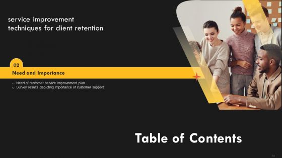 Service Improvement Techniques For Client Retention Ppt PowerPoint Presentation Complete Deck With Slides