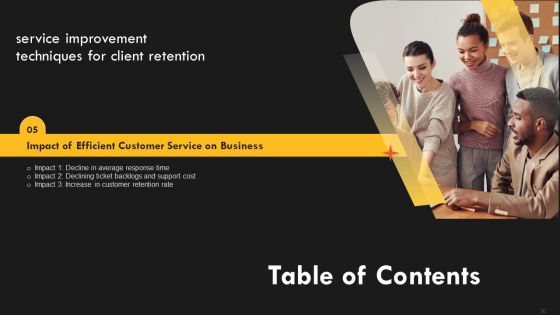 Service Improvement Techniques For Client Retention Ppt PowerPoint Presentation Complete Deck With Slides