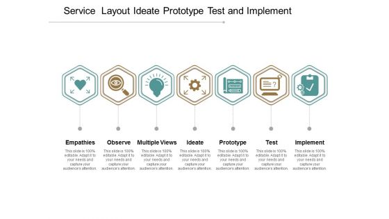Service Layout Ideate Prototype Test And Implement Ppt Powerpoint Presentation Infographic Template Background Images