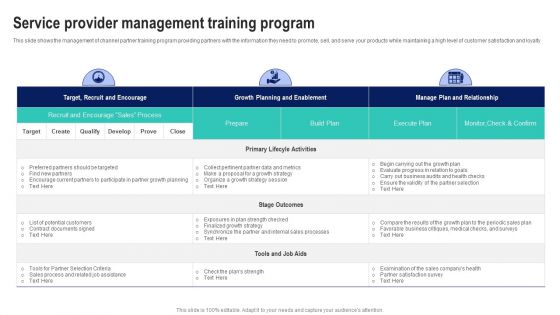 Service Provider Management Training Program Graphics PDF