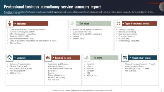 Service Summary Report Ppt PowerPoint Presentation Complete Deck With Slides