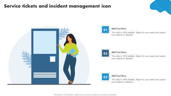 Service Tickets And Incident Management Icon Ppt PowerPoint Presentation Summary PDF