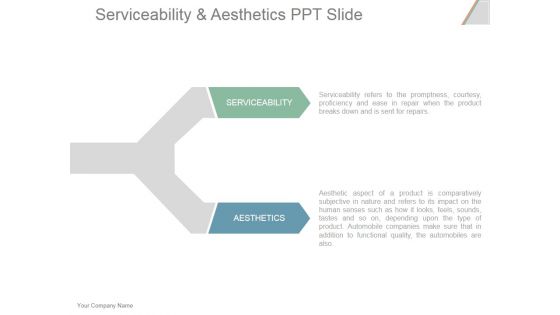 Serviceability And Aesthetics Ppt PowerPoint Presentation Ideas