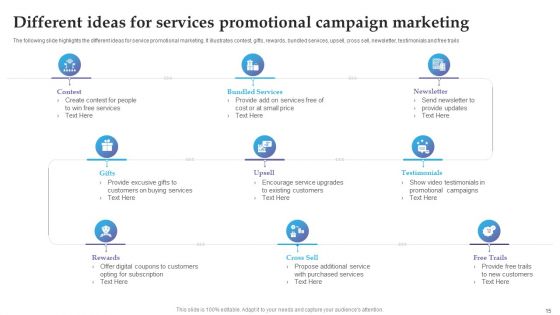 Services Promotional Campaign Ppt PowerPoint Presentation Complete With Slides