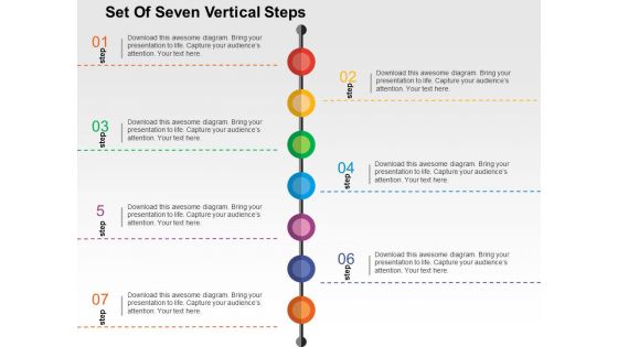 Set Of Seven Vertical Steps Powerpoint Templates