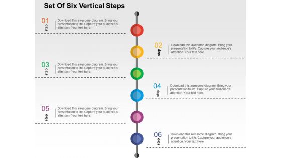 Set Of Six Vertical Steps Powerpoint Templates