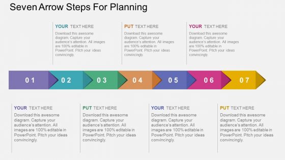 Seven Arrow Steps For Planning Powerpoint Templates