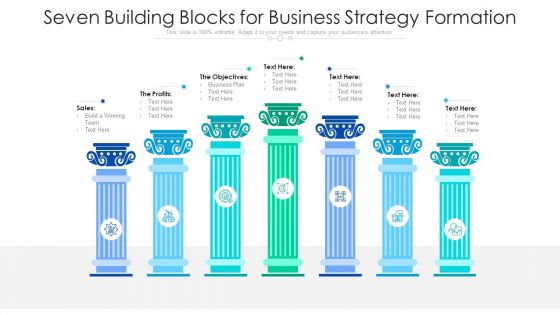 Seven Building Blocks For Business Strategy Formation Ppt PowerPoint Presentation Icon Portfolio PDF