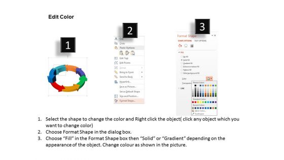 Seven Colorful Arrows Circle Diagram Powerpoint Templates