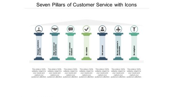Seven Pillars Of Customer Service With Icons Ppt PowerPoint Presentation Infographics Design Ideas