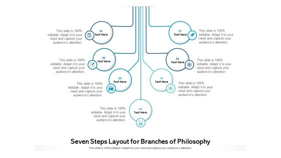 Seven Steps Layout For Branches Of Philosophy Ppt PowerPoint Presentation File Templates PDF