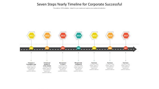 Seven Steps Yearly Timeline For Corporate Successful Ppt PowerPoint Presentation Gallery Graphics Pictures PDF