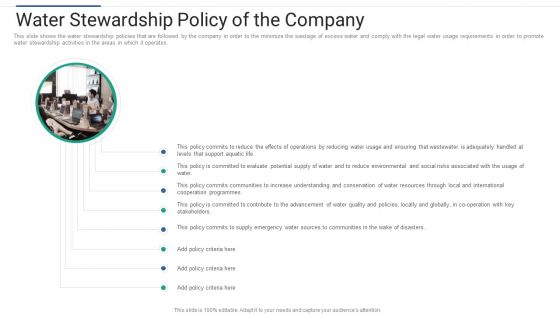 Shareholder Governance Enhance Comprehensive Corporate Performance Water Stewardship Policy Information PDF
