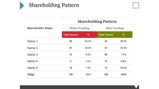 Shareholding Pattern Template 1 Ppt PowerPoint Presentation Professional Designs