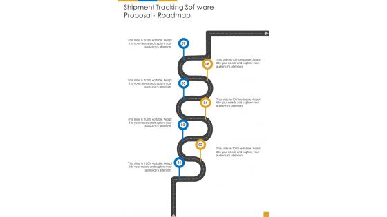 Shipment Tracking Software Proposal Roadmap One Pager Sample Example Document