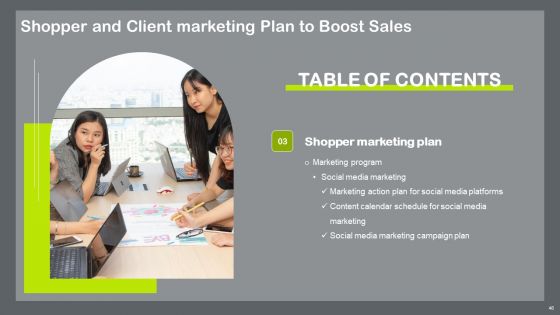 Shopper And Client Marketing Plan To Boost Sales Ppt PowerPoint Presentation Complete Deck With Slides