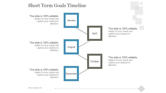 Short Term Goals Timeline Ppt PowerPoint Presentation Slide Download