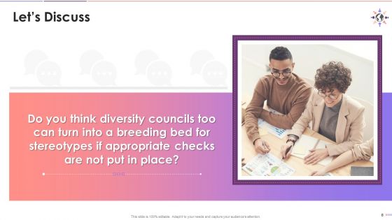 Significance Of Diversity Councils At Workplace Training Ppt