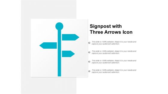 Signpost With Three Arrows Icon Ppt Powerpoint Presentation Gallery Skills