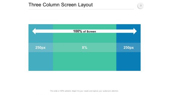 Simple Three Column CSS Layout Content Icons Strip Layout Ppt PowerPoint Presentation Complete Deck