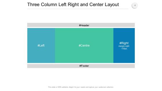 Simple Three Column CSS Layout Content Icons Strip Layout Ppt PowerPoint Presentation Complete Deck