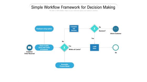 Simple Workflow Framework For Decision Making Ppt PowerPoint Presentation Slides Ideas PDF